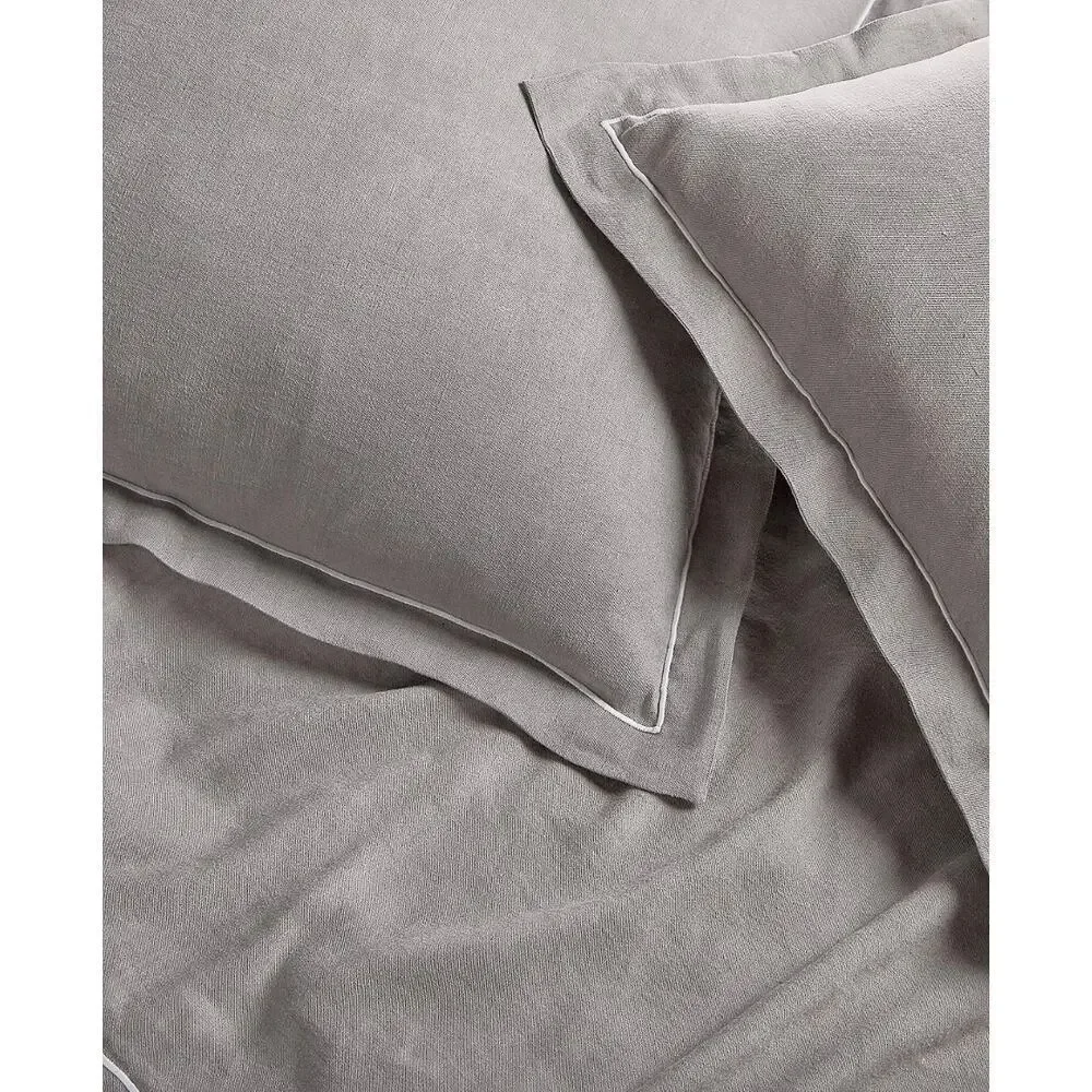 Hotel Collection Linen Full Queen Comforter Set Gray 3 Pc Luxury Bedding NEW